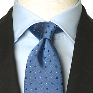 ブルー系ネクタイ×ブルーシャツの写真